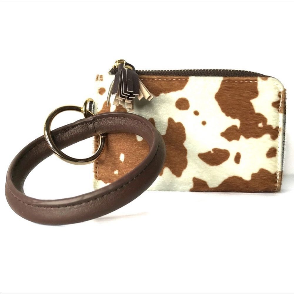 COW print zippered mini Pouch Coin Purse
